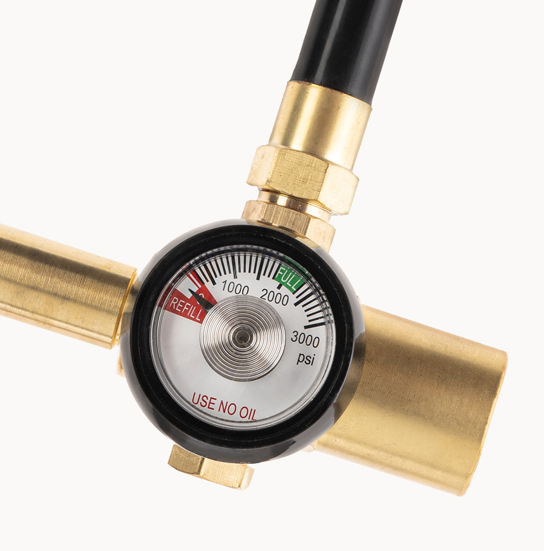 Насадка с манометром и прорезиненным наклонным клапаном, 1 шт.