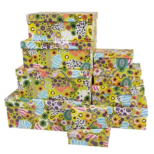 Набор коробок Красочная абстракция, 33*20*13 см, 10 шт. в упак. 