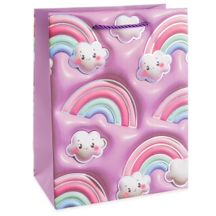 Пакет подарочный, 210гр, Зефирная нежность, Дизайн №1, Металлик, 41*31*12 см, 1 шт.