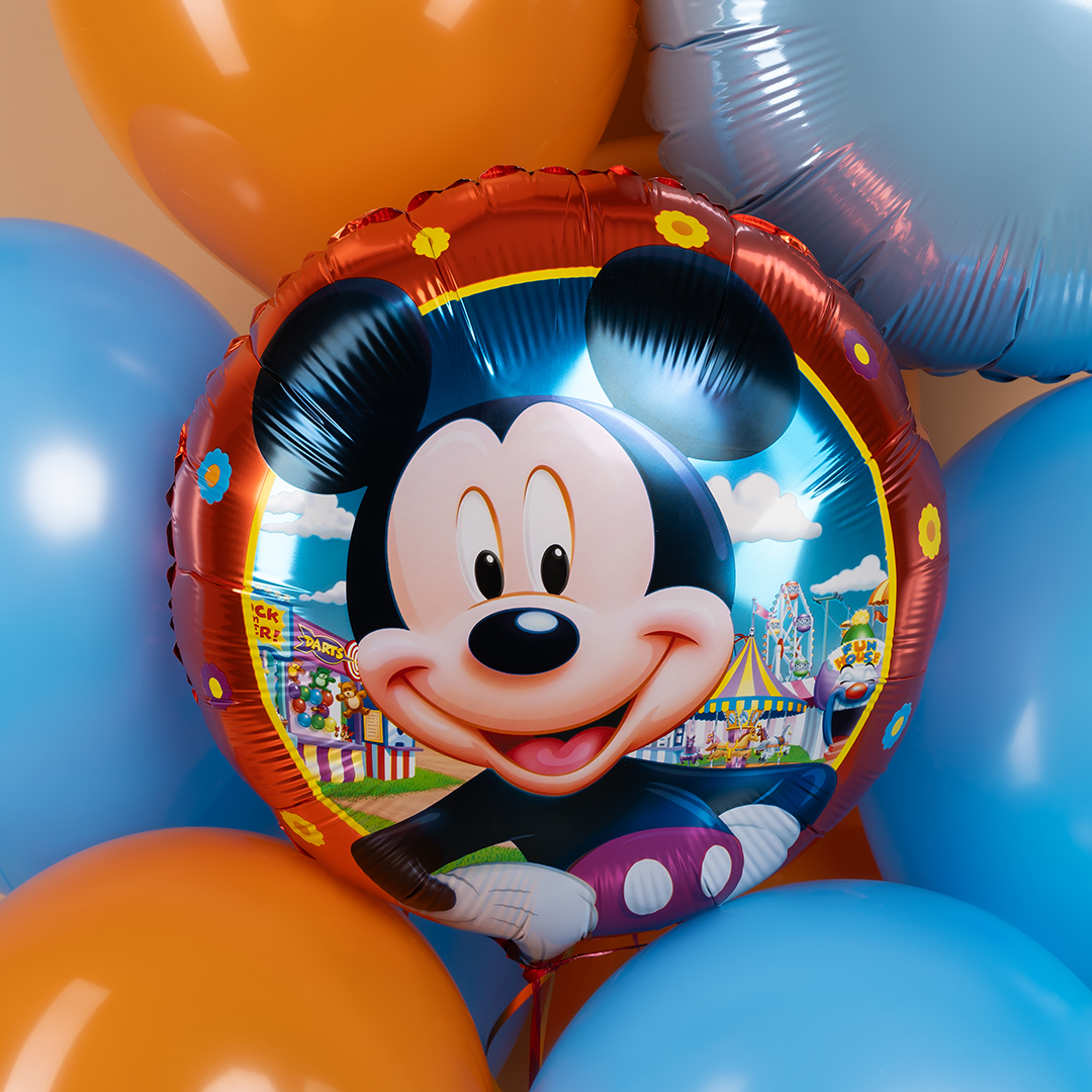 Шар (18''/46 см) Круг, Микки Маус, 1 шт. в уп.