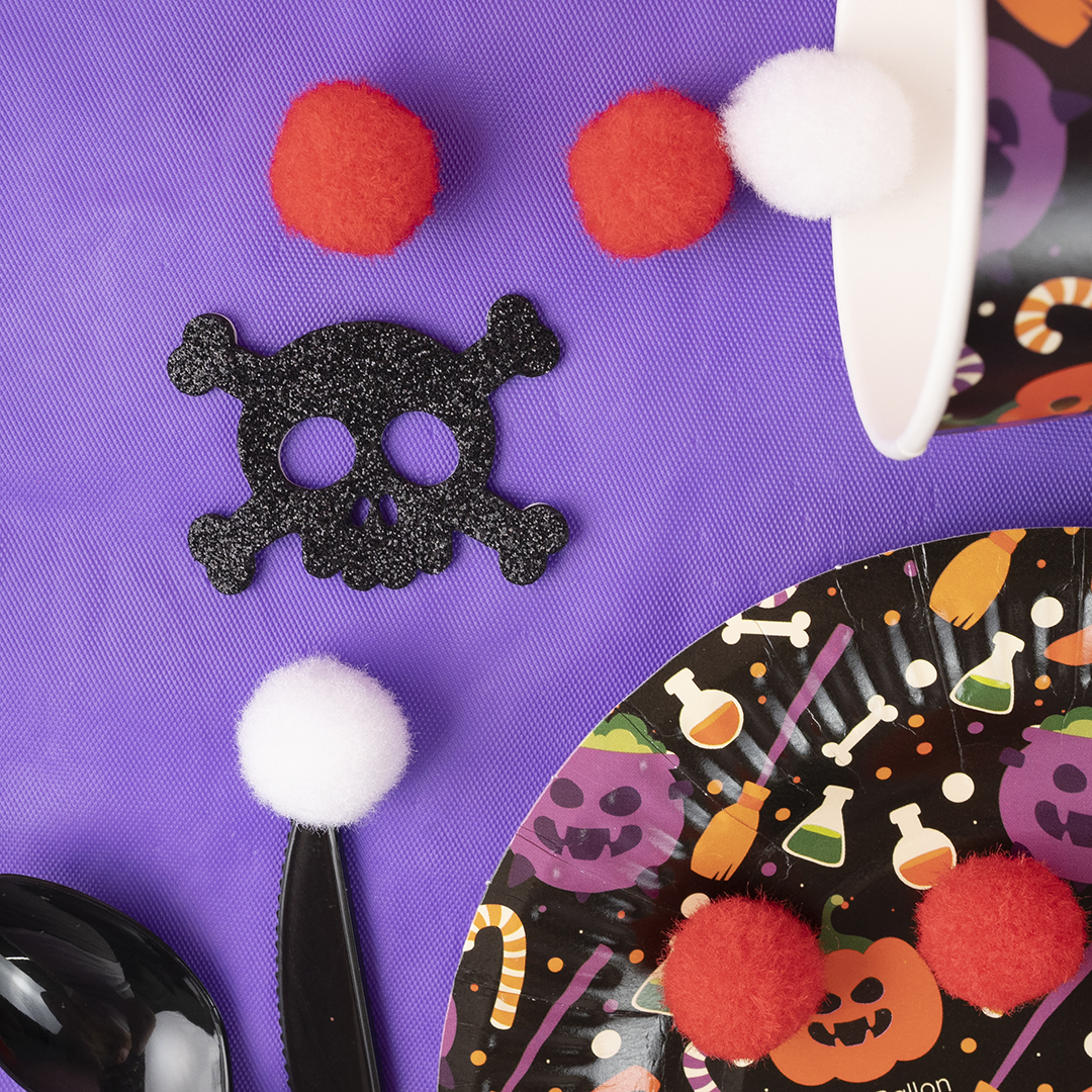 Наклейки Веселый Хэллоуин, 2-8 см, Черный, 20 шт.