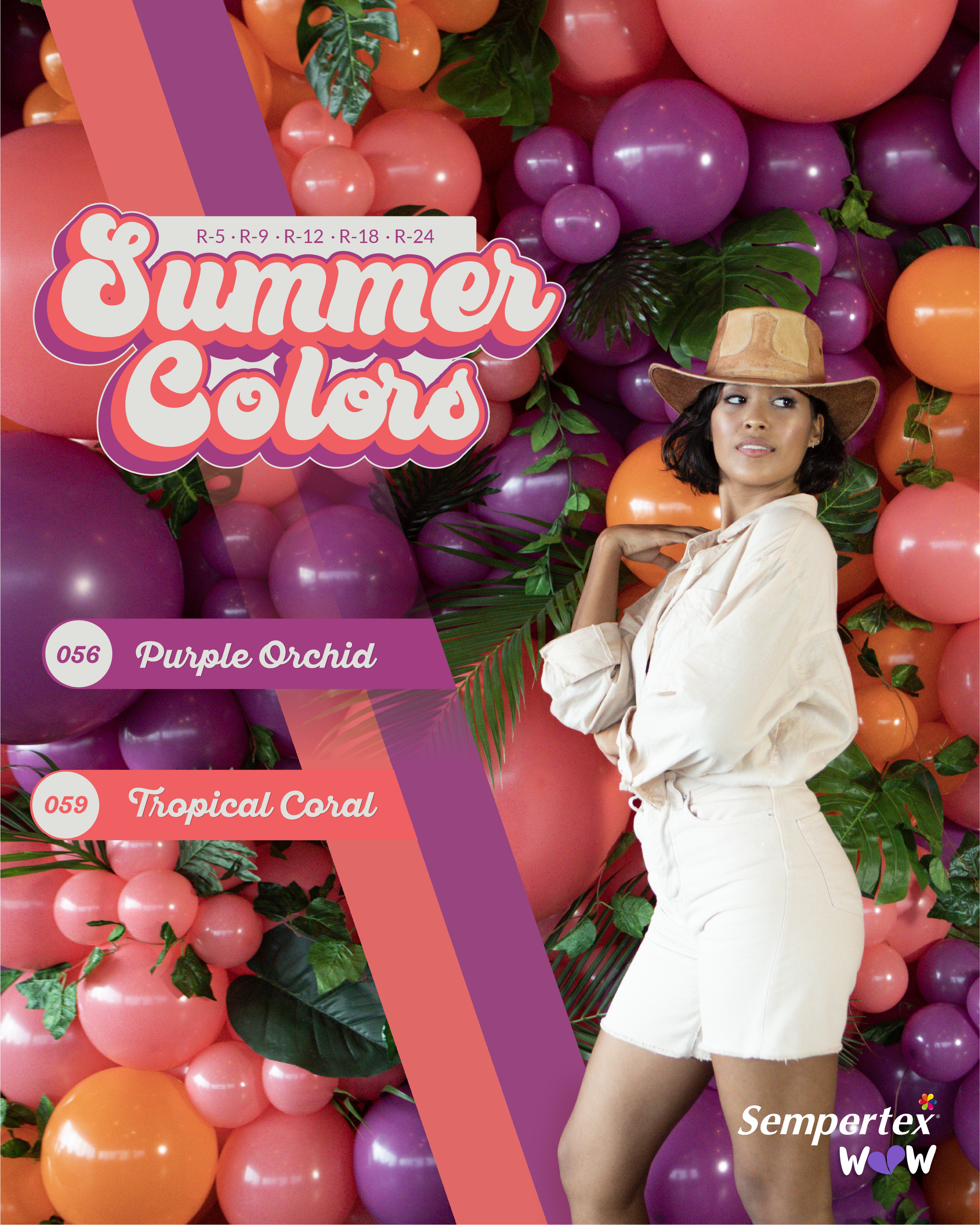 Шар (5''/13 см), Тропический коралл (059), пастель, 100 шт.