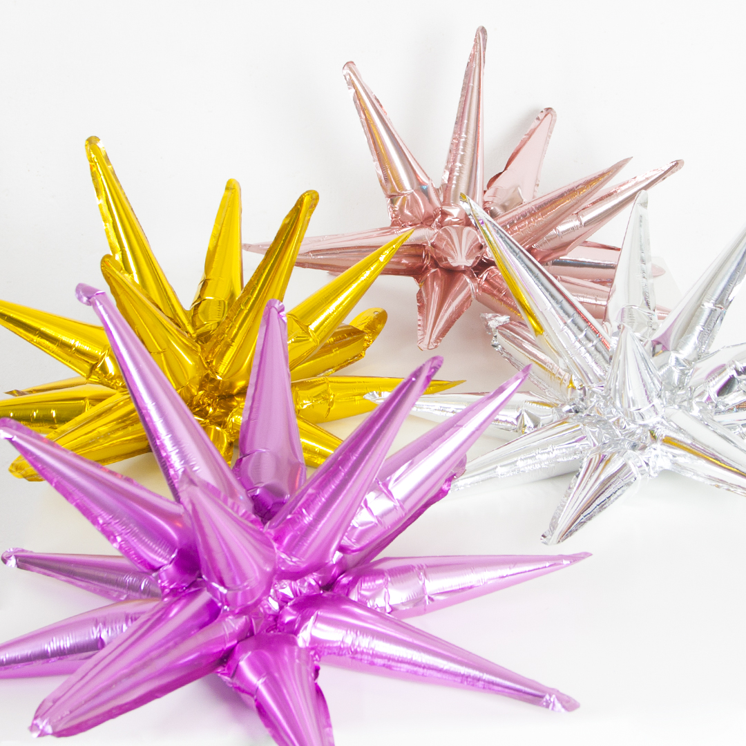 Шар 3D (23''/58 см) Звезда, Объемная, Розовый, 1 шт.