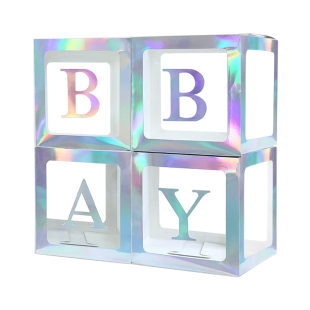 Набор коробок для шаров, Baby, Жемчужный, Перламутр, 30*30*30 см, 4 шт. в упак. 