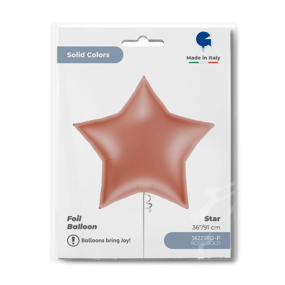 Шар (36''/91 см) Звезда, Розовое Золото, 1 шт. в уп.