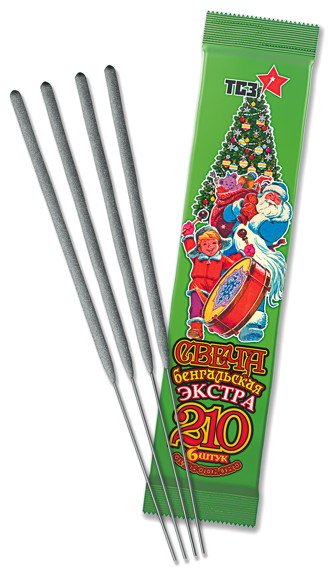 Бенгальский огонь Экстра, 35 сек, 21 см, 6 шт.