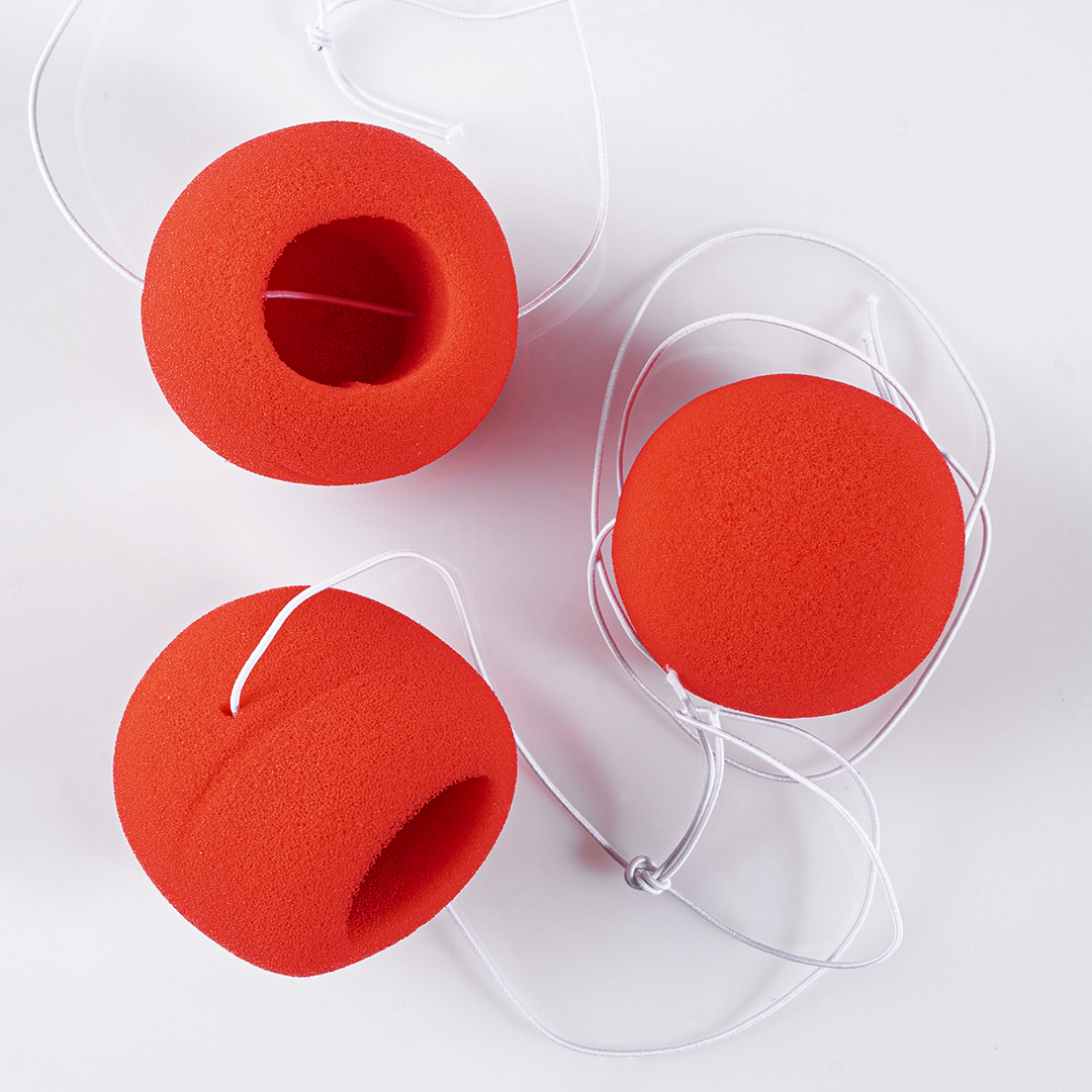 Нос клоуна, на резинке, Красный, 1 шт. 