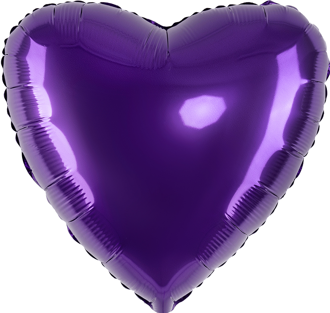 Шар (9''/23 см) Мини-сердце, Фиолетовый, 1 шт.