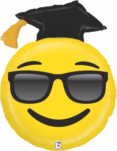 Шар (30''/76 см) Фигура, Смайл Выпускник, 1 шт. в уп.