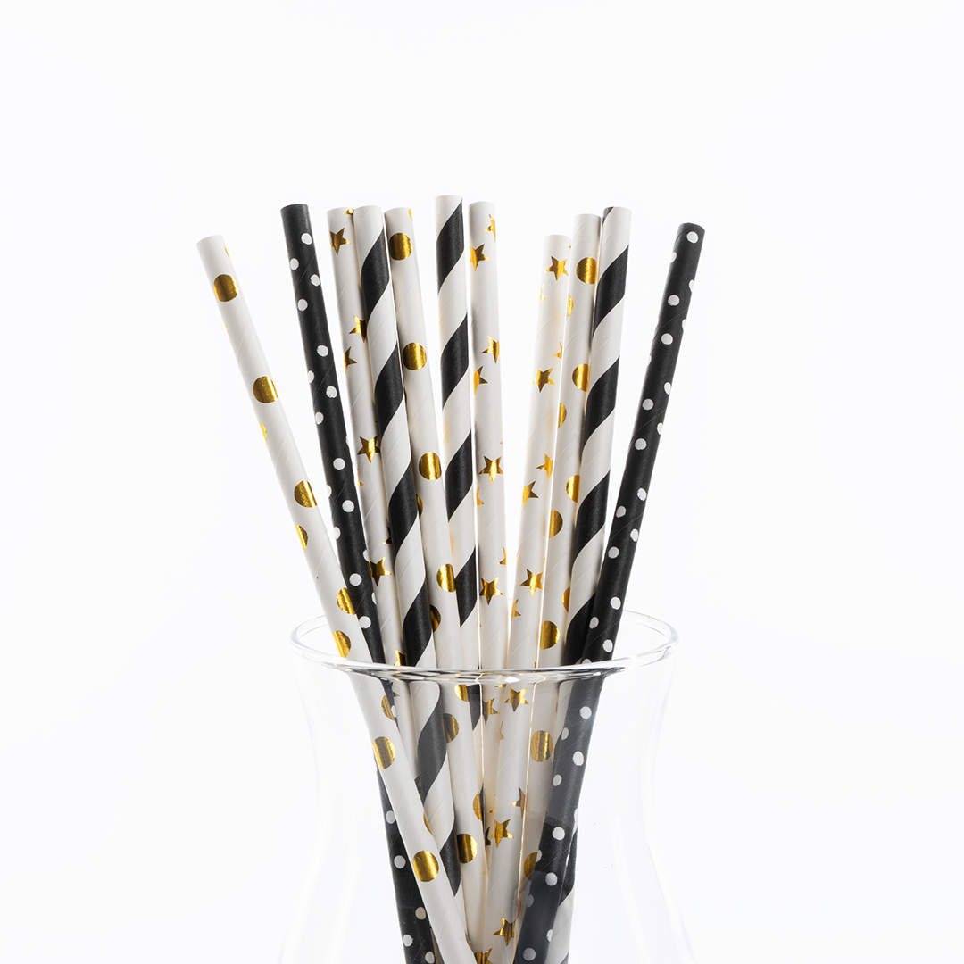 Трубочки для коктейлей, Гламурный микс, Металлик, 12 шт. в упак. 