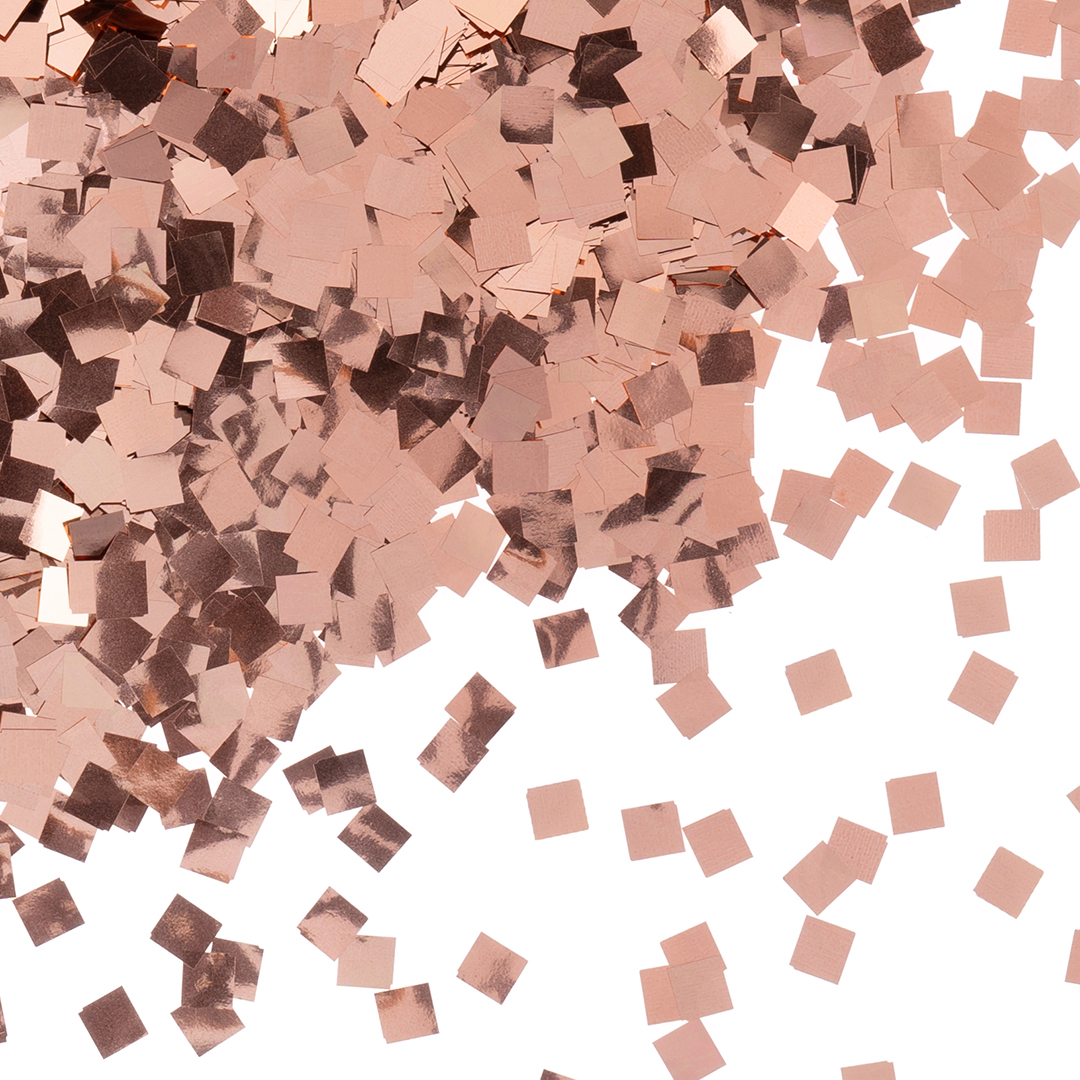 Конфетти фольга Квадрат, Розовое Золото, Металлик, 0,5 см, 50 г.