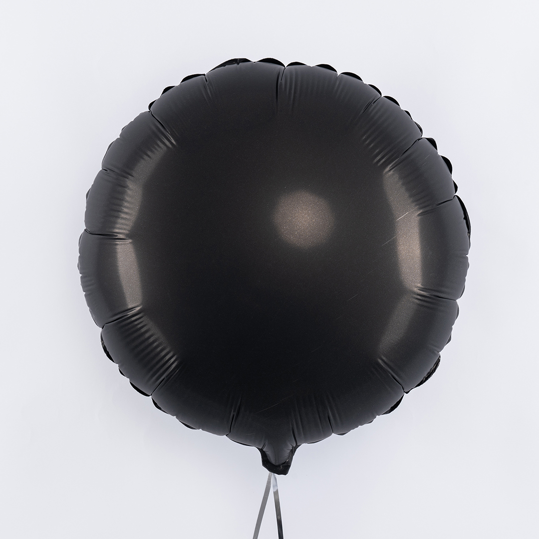 Шар (18''/46 см) Круг, Черный, Сатин, 1 шт.