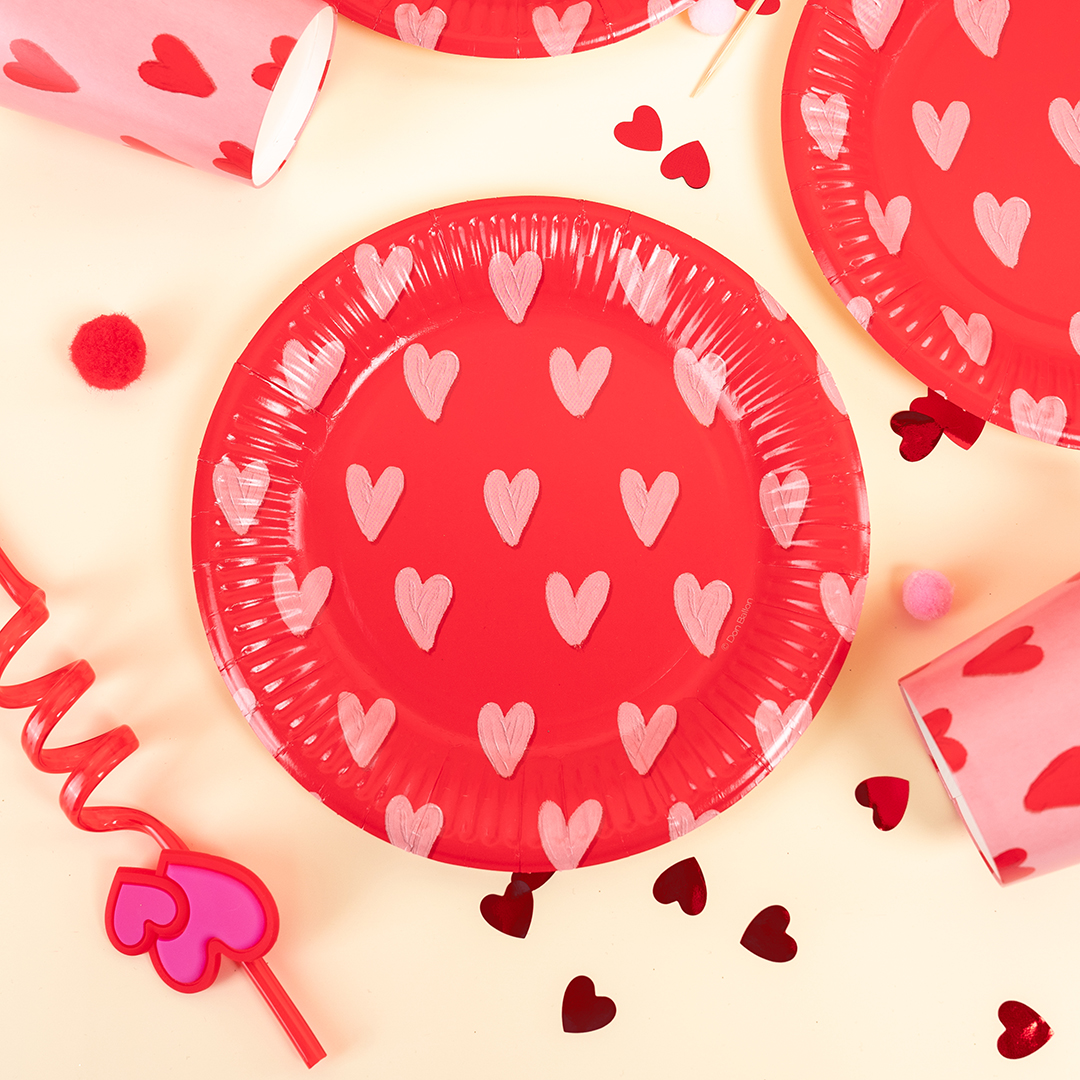 Тарелки (7''/18 см) Сердечки, 6 шт.
