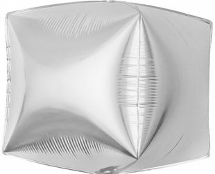 Шар 3D (20''/51 см) Куб, Серебро, 1 шт. в уп. (цв.этик.)