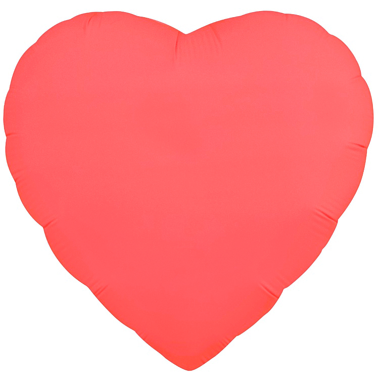 Шар (18''/46 см) Сердце, Розовый, Неон, 1 шт.