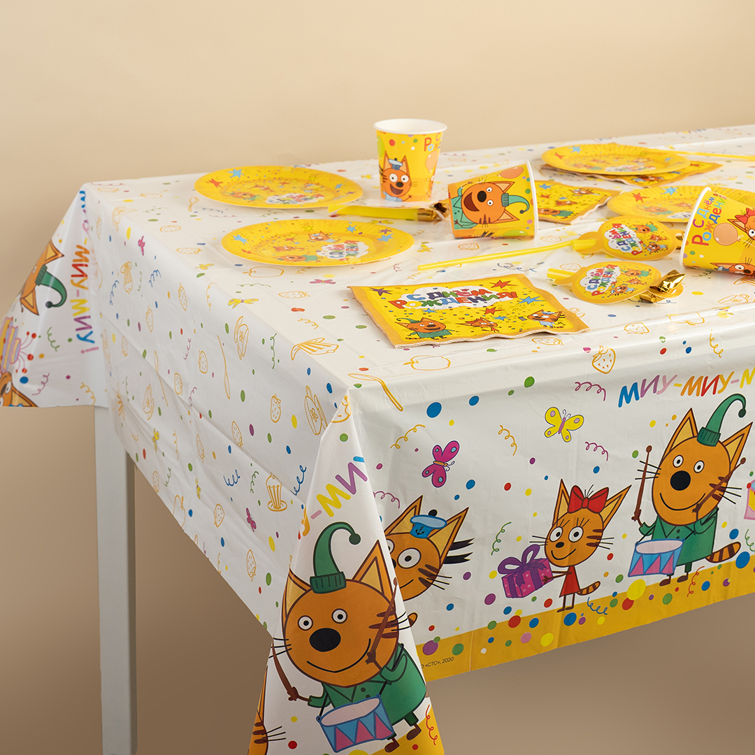 Скатерть одноразовая, Три Кота, 120*180 см, 1 шт.