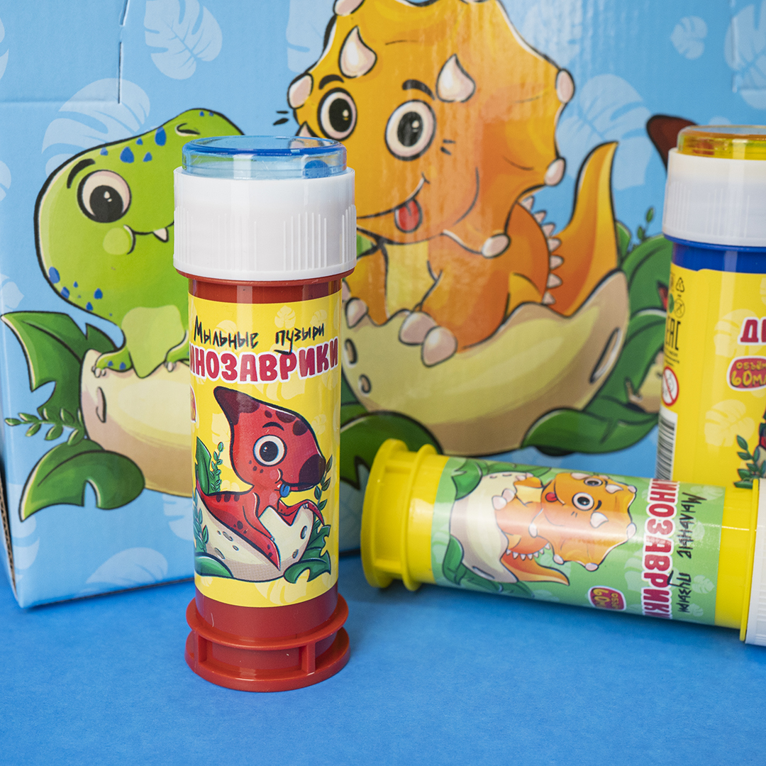Мыльные пузыри Динозаврики, 60 мл. 36 шт.