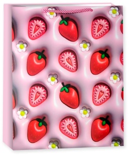 Пакет подарочный, 210гр, Фрукты Ягодки, Дизайн №1, 32*26*12 см, 1 шт.