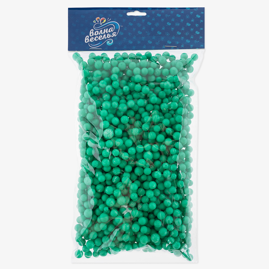 Шарики пенопласт, Зеленый, 6-8 мм, 10 гр.