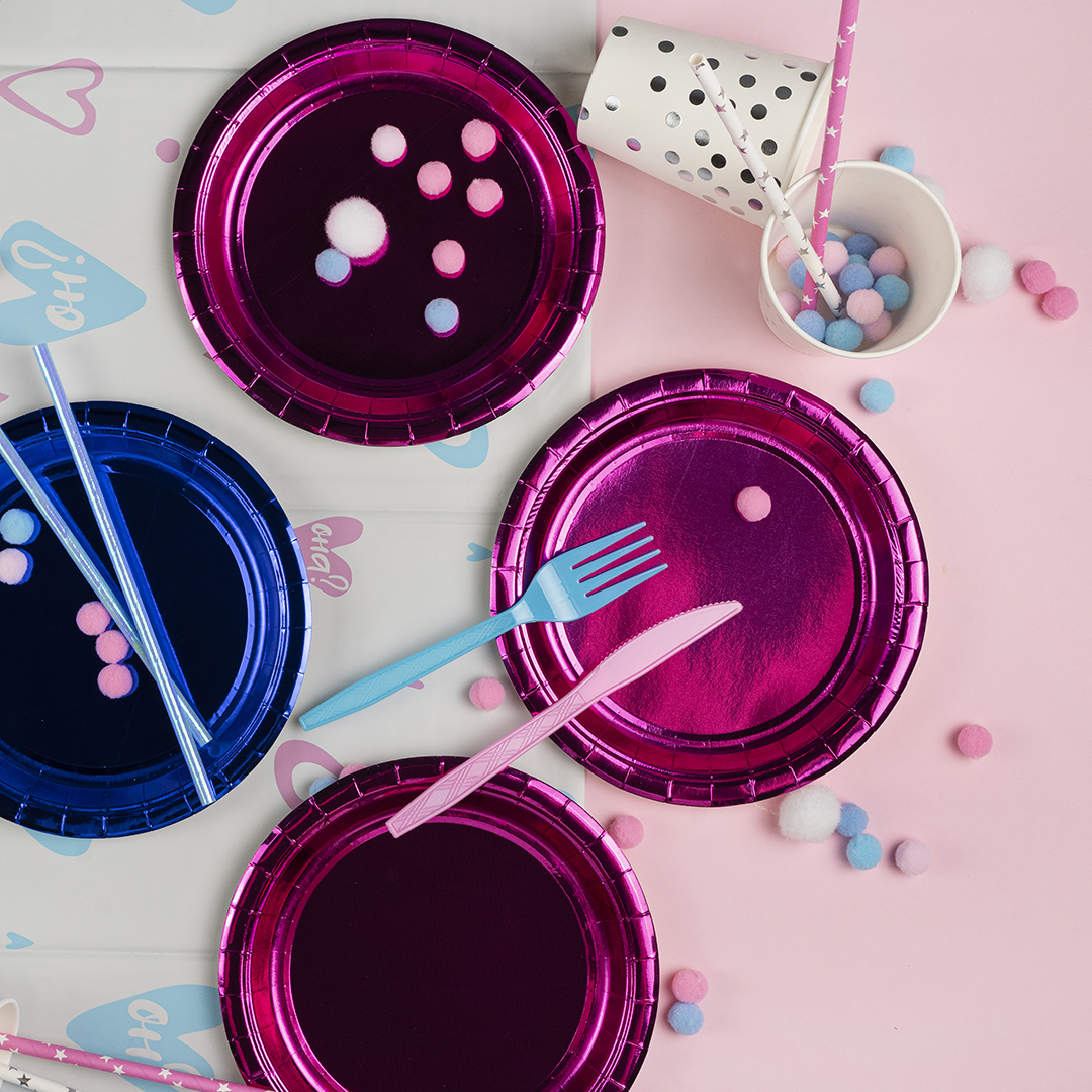 Тарелки (7''/18 см) Синий, Металлик, 6 шт.