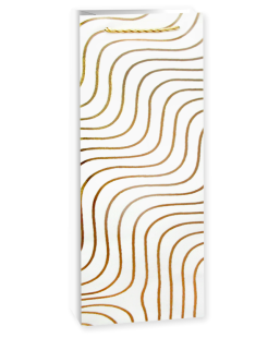 Пакет подарочный для вина, 210гр, Золотой узор, Дизайн №1, Металлик, 38*11*11 см, 1 шт.