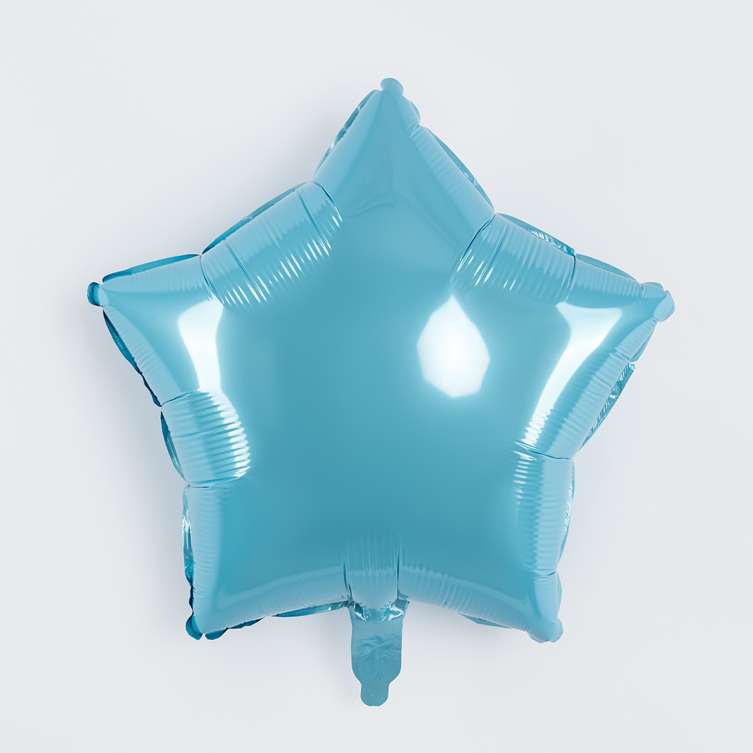 Шар (18''/46 см) Звезда, Голубой, Металлик, 1 шт.