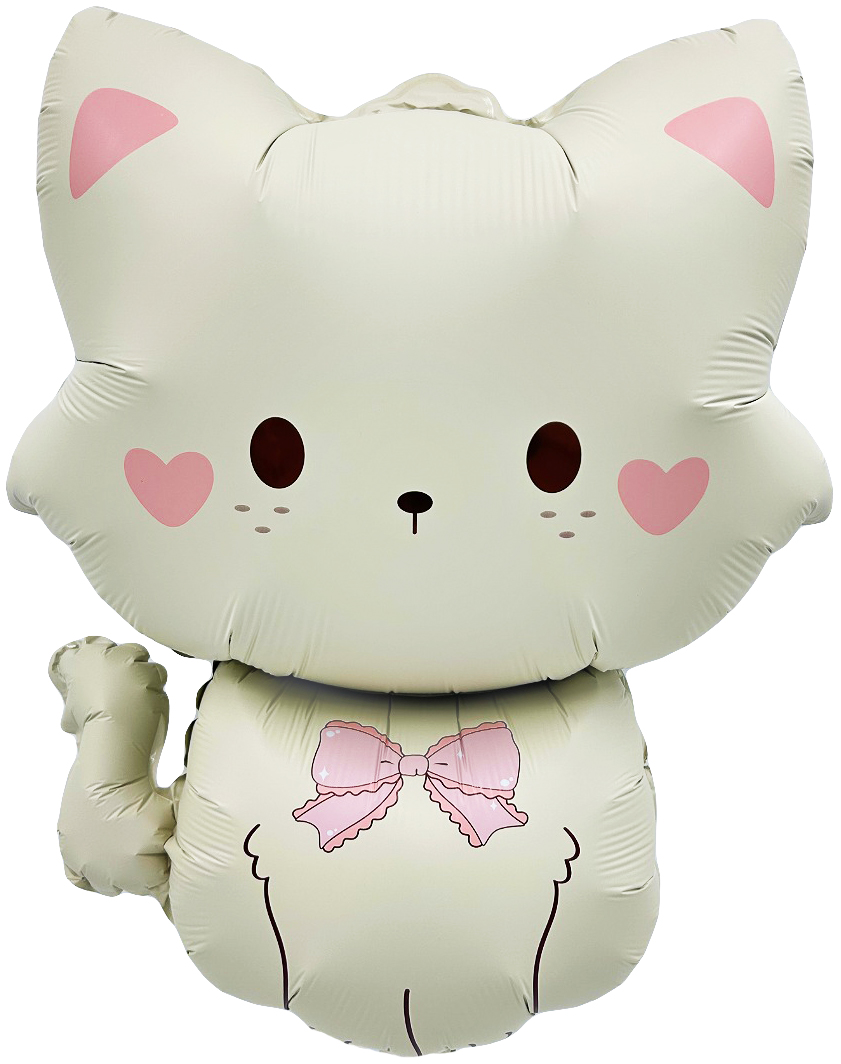 Шар (28''/71 см) Фигура, Кошечка с бантиком, 1 шт.