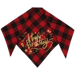Праздничная бандана для питомца, Happy Birthday, Красный, 65*45*45 см, 1 шт. в упак. 