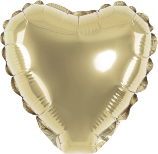 Шар с клапаном (5''/13 см) Микро-сердце, Белое золото, Металлик, 1 шт.