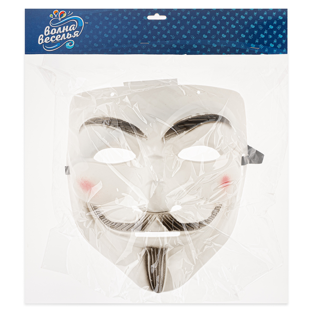 Карнавальная маска, Аноним, Белый, 20*17 см, 1 шт. 