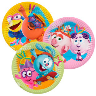 Тарелки (7''/18 см) Смешарики, Ассорти, 6 шт.