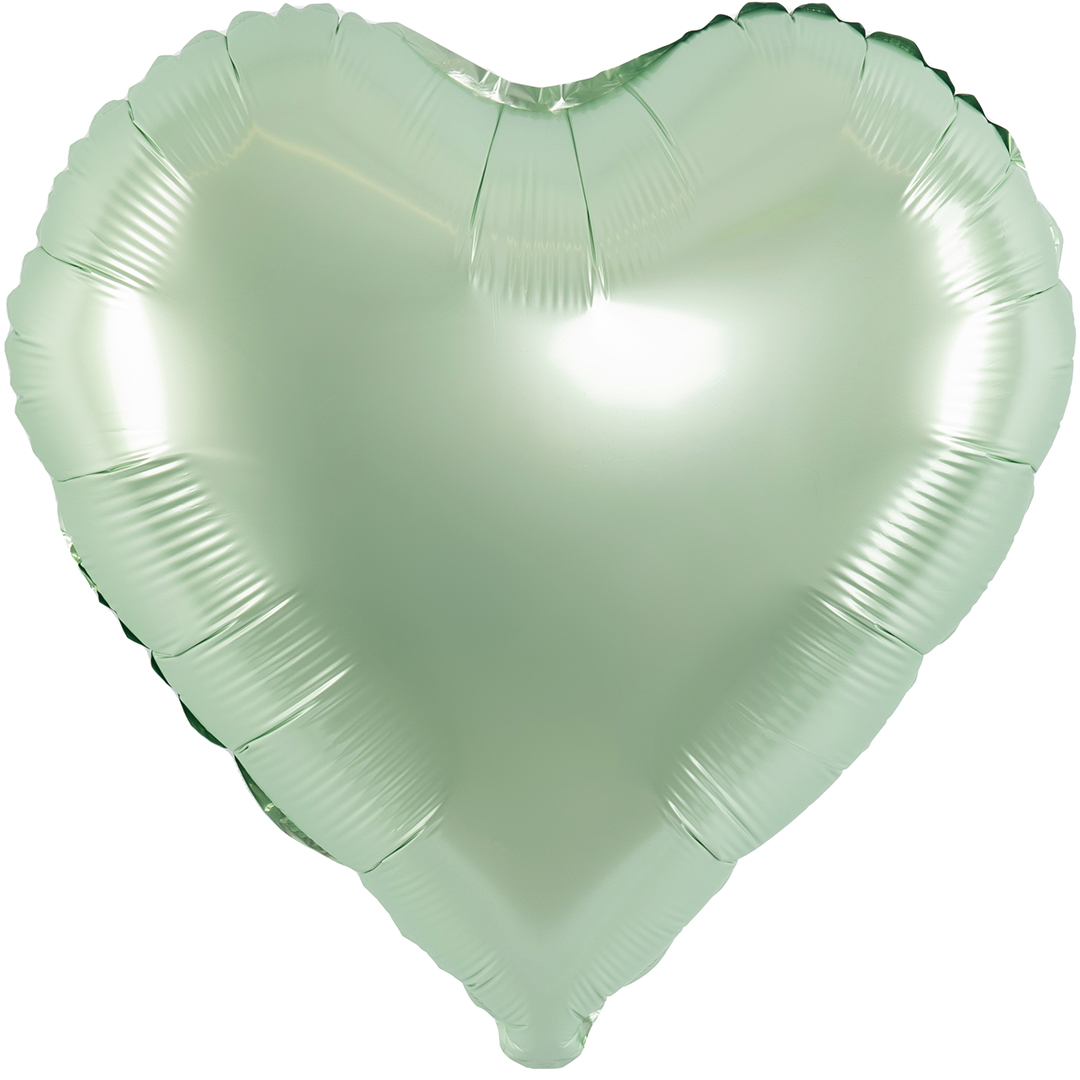 Шар (18''/46 см) Сердце, Мятный, Сатин, 1 шт.