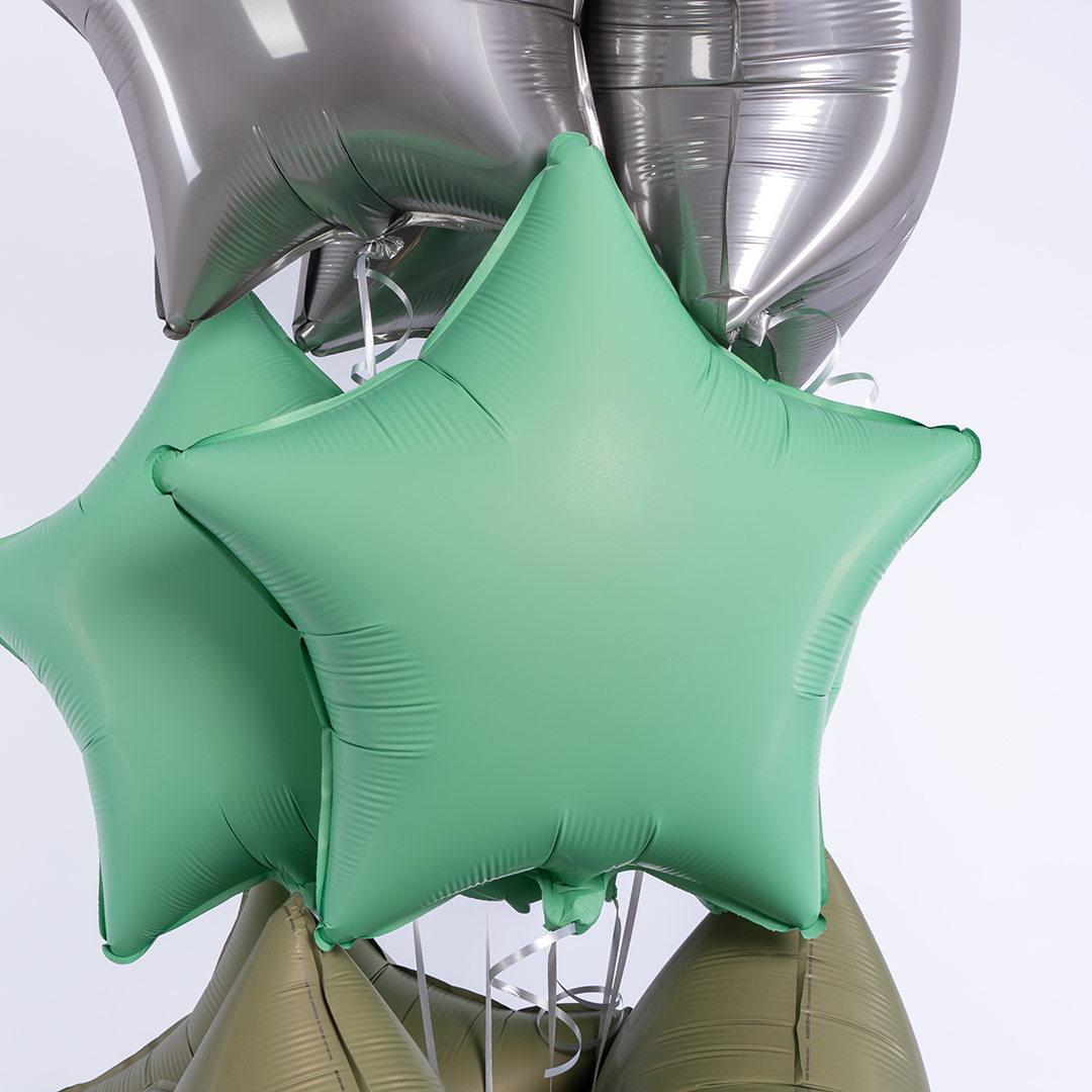 Шар (18''/46 см) Звезда, Мятный, Матовый, 1 шт.