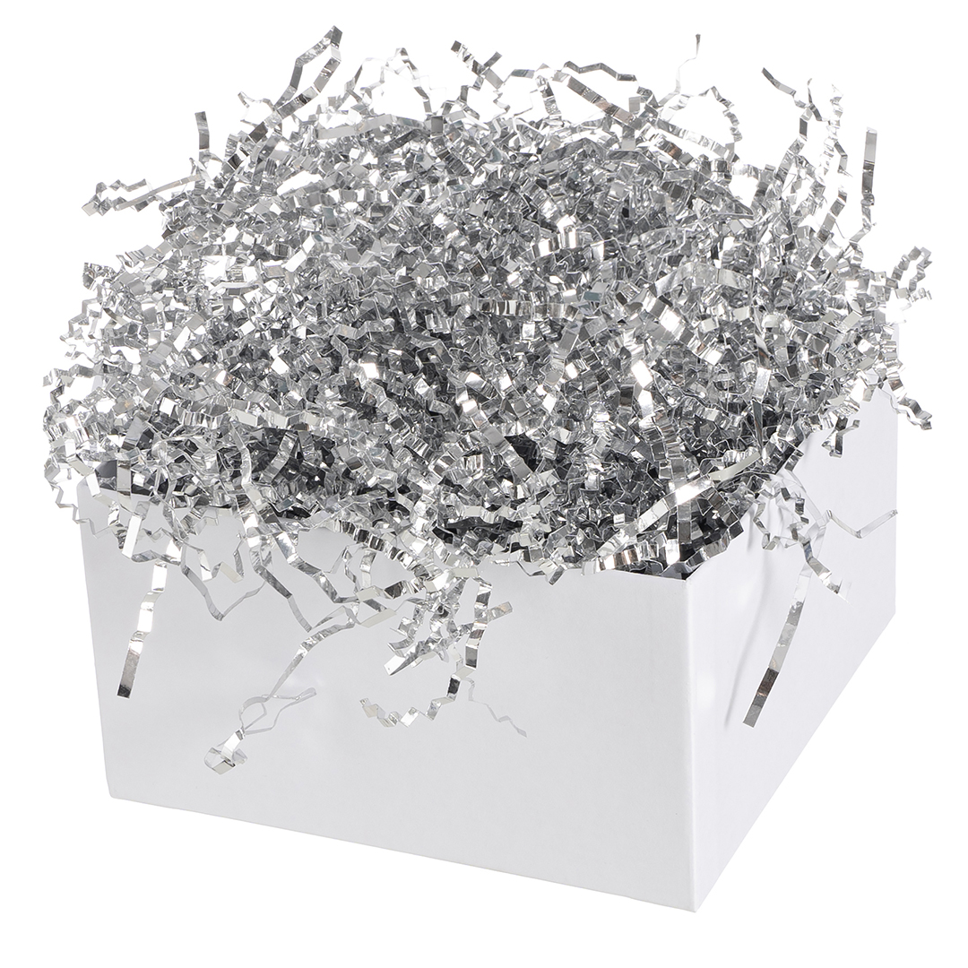 Наполнитель для коробок, Подарочная Классика, ПП, Серебро, Металлик, 50 г.