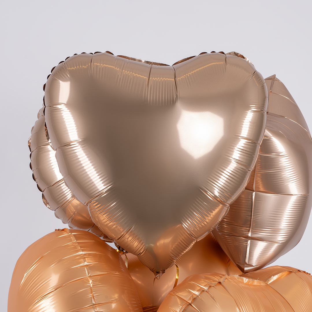 Шар (18''/46 см) Сердце, Золото Калифорнии, 1 шт.