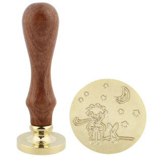 Штамп для сургучной печати Принц и Лис, 3 см. Бежевый, 1 шт.