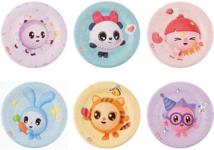 Тарелки (7''/18 см) Малышарики, Ассорти, 6 шт.