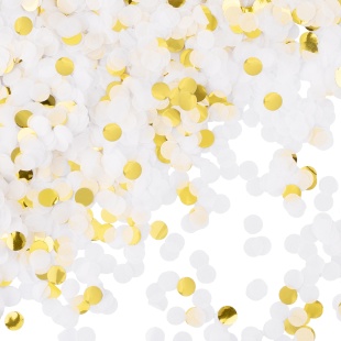 Конфетти купаж, Круг, фольга и тишью, Золотой микс, Металлик, 1 см, 50 г.