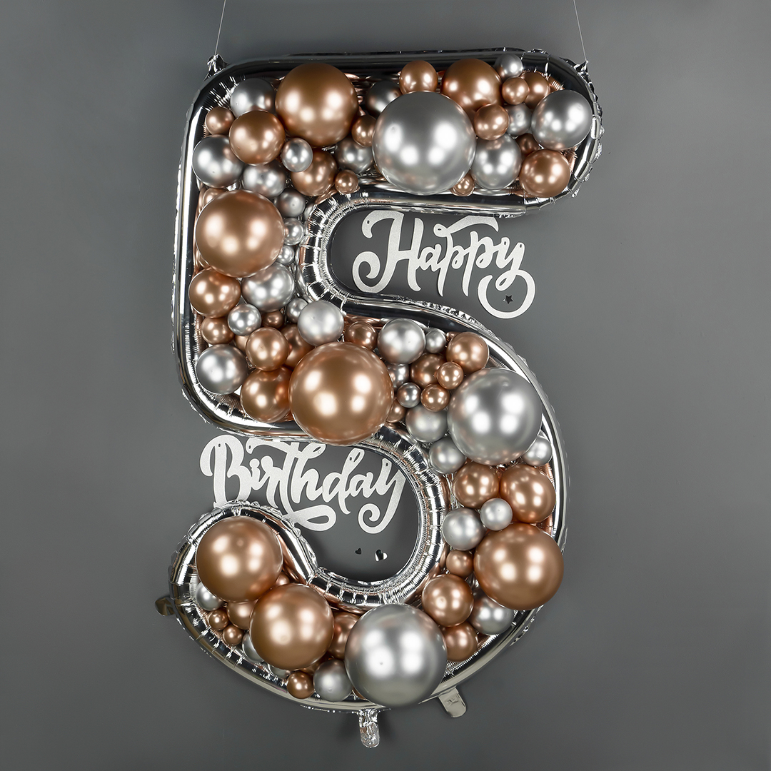 Шар (5''/13 см), Розовое Золото, хром, 50 шт.