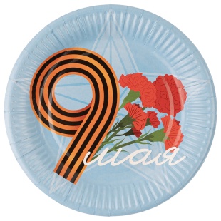 Тарелки (7''/18 см) 9 Мая, Голубой, 6 шт.