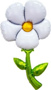 Шар (43''/109 см) Цветок, надув воздухом, Белый, 1 шт. в уп.