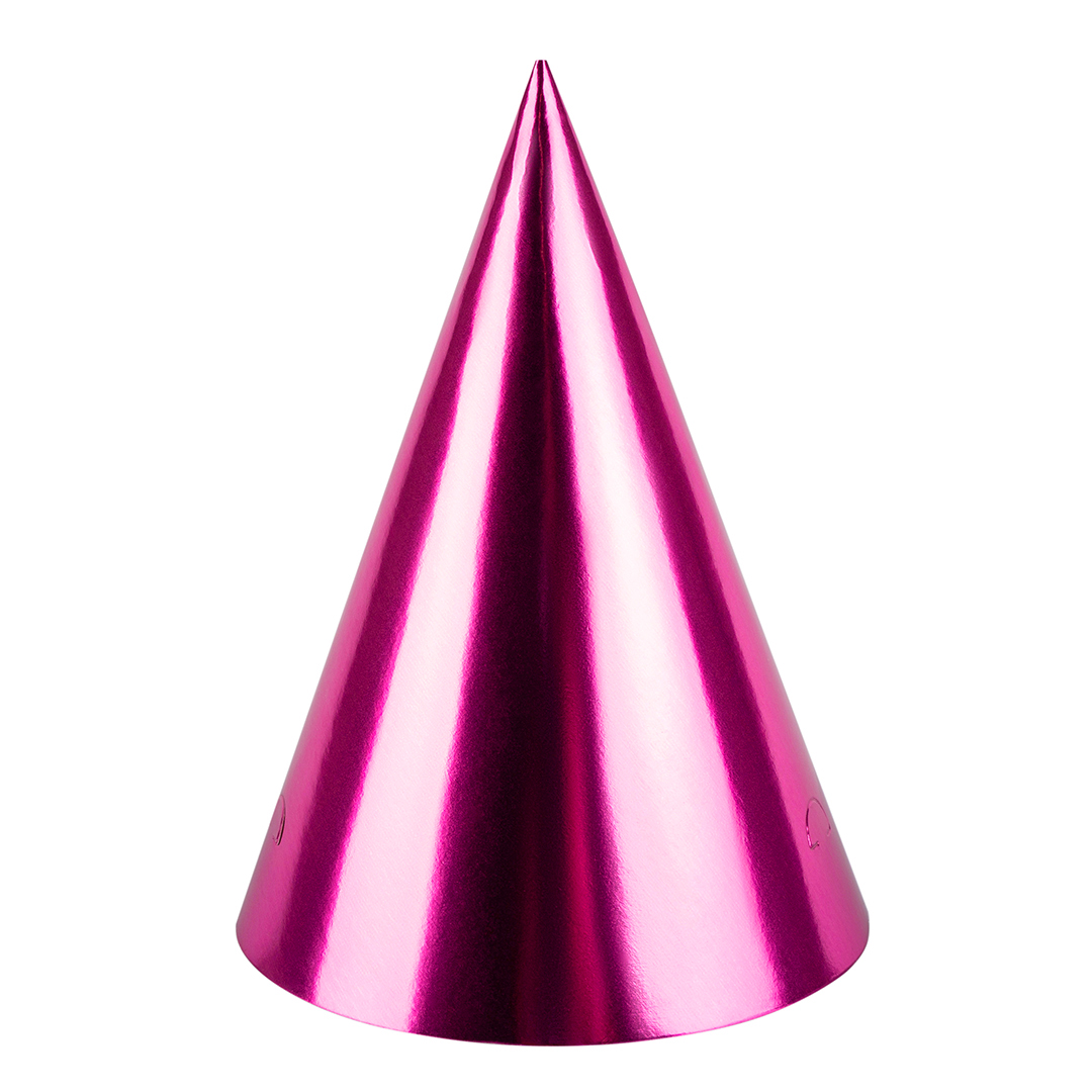 Колпаки, Фуксия, Металлик, 16 см, 6 шт. в упак. 