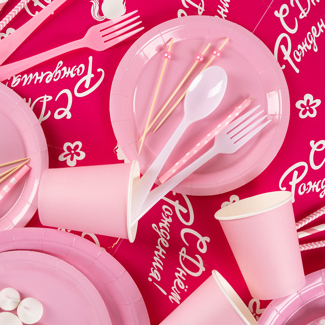 Пики Топперы, с бусинами, Розовый, 12 см, 50 шт.