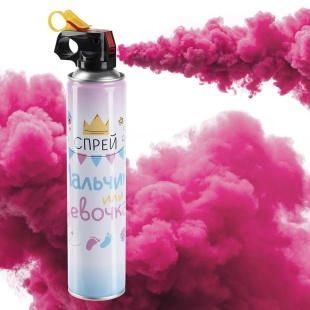 Спрей краска Холи для Гендер Пати, 22-24 сек, Розовый, 450 г. 