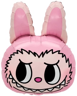 Шар (27''/69 см) Фигура, Плюшевый эльф, Голова, Розовый, 1 шт.