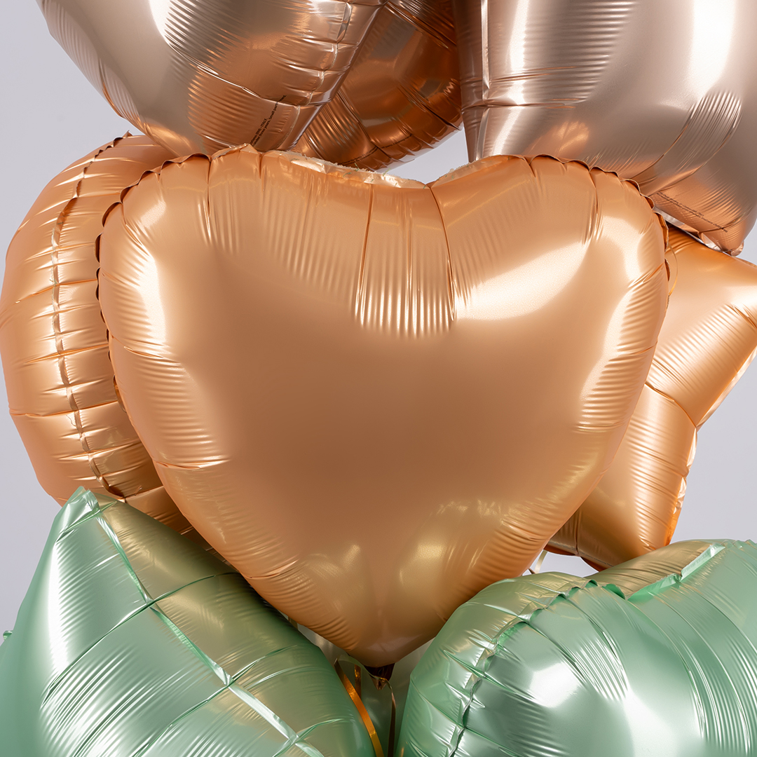 Шар (18''/46 см) Сердце, Персик, Сатин, 1 шт.