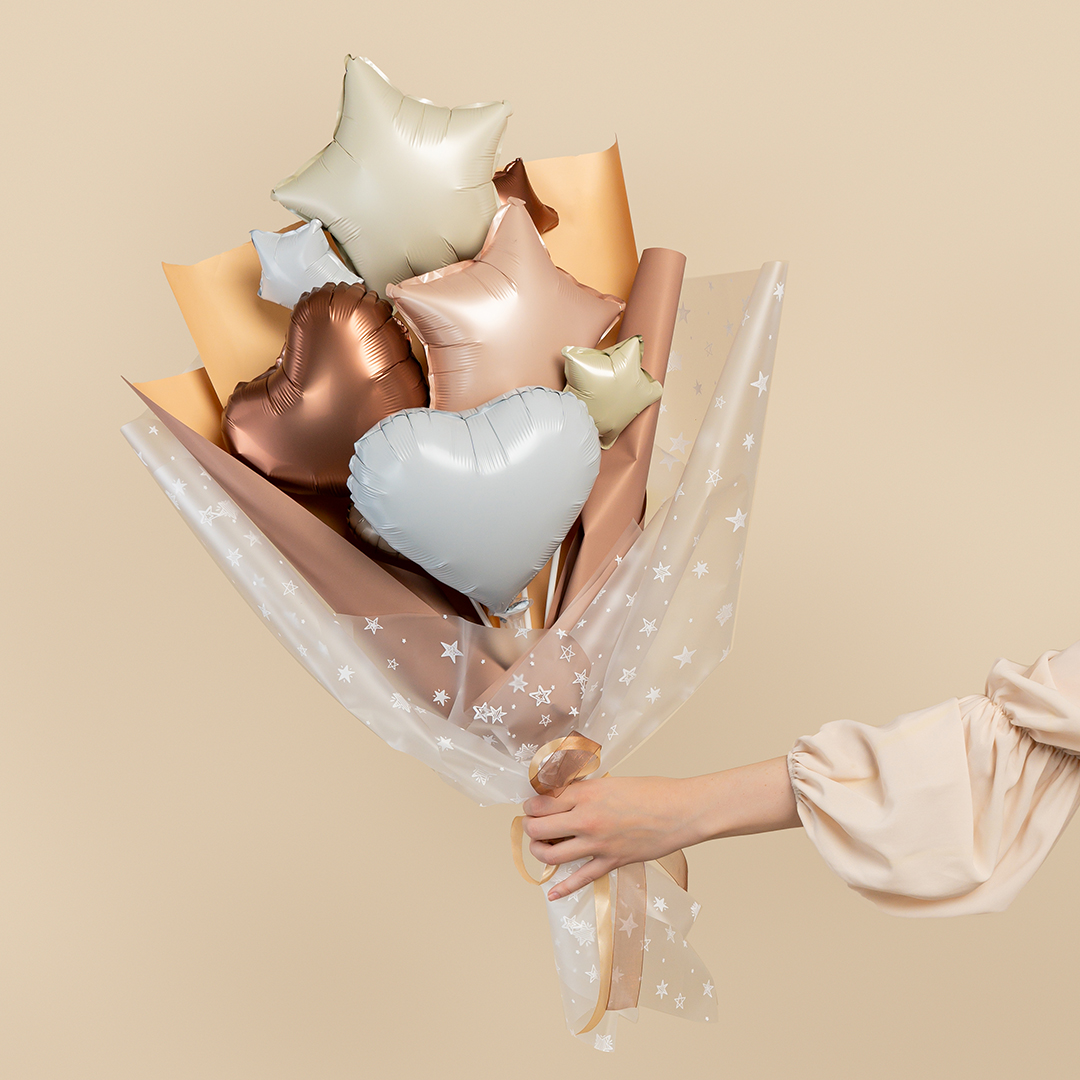 Шар с клапаном (10''/25 см) Мини-сердце, Белый, 1 шт.