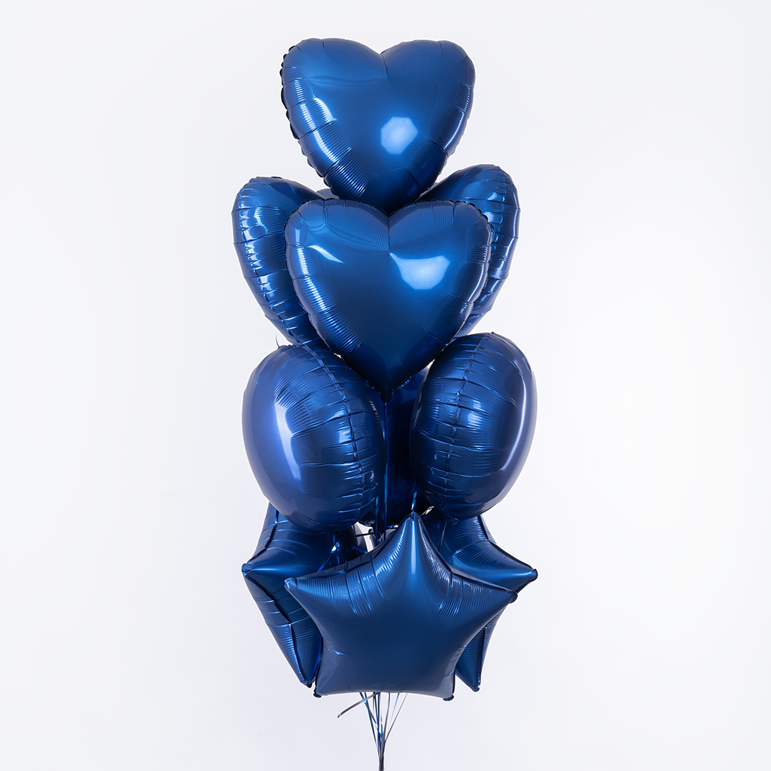 Шар (18''/46 см) Сердце, Темно-синий, Сатин, 1 шт.