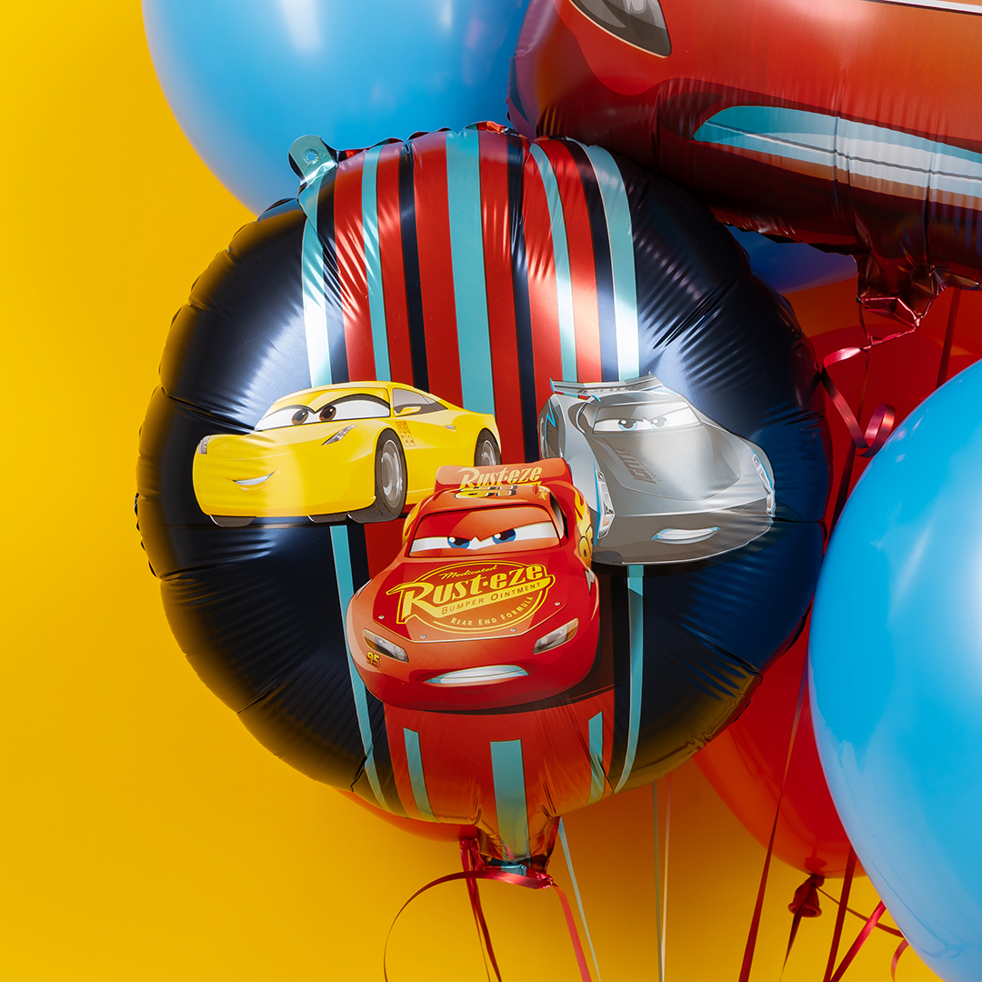 Шар (18''/46 см) Круг, Машины Тачки, 1 шт. в уп.