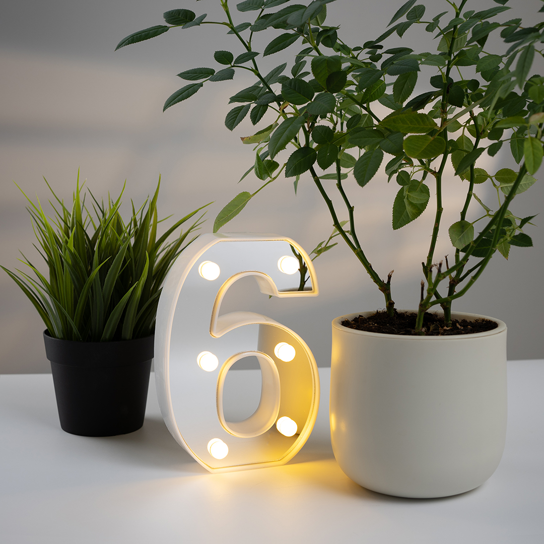 Световая фигура Цифра, 6/9, 16 см. Серебро, 1 шт.